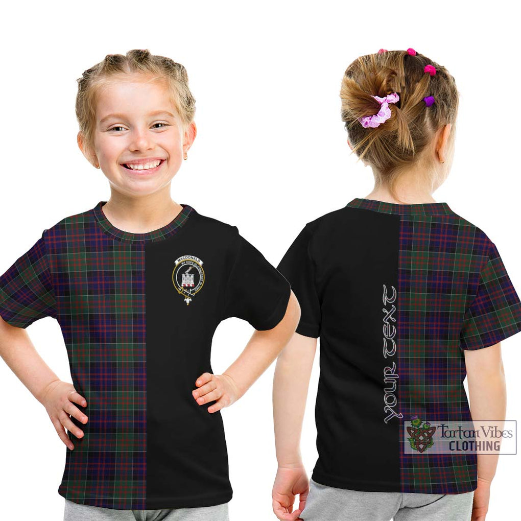 MacDonald (McDonald) of Clanranald Tartan Kid T-Shirt with Family Crest and Half Of Me Style - Tartanvibesclothing Shop