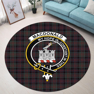 MacDonald (McDonald) of Clanranald Tartan Round Rug with Family Crest