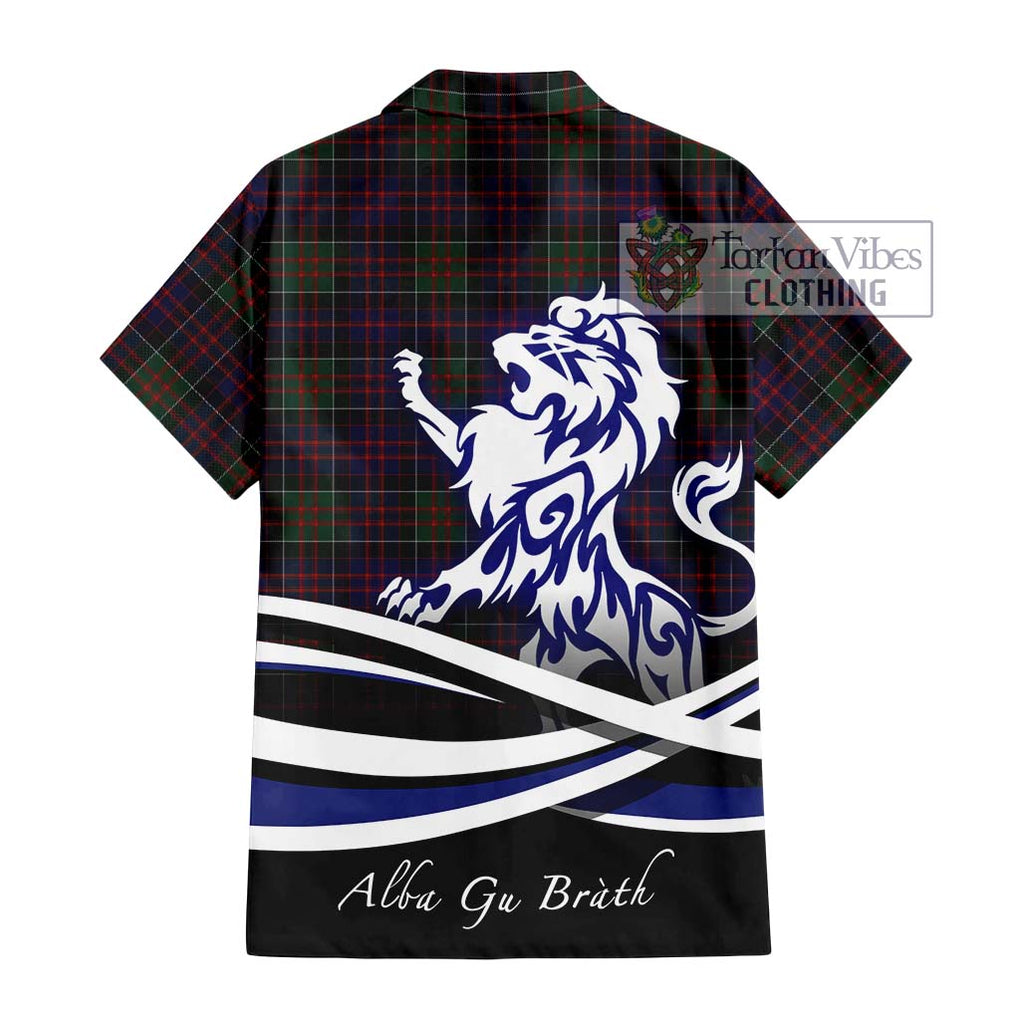 MacDonald (McDonald) of Clanranald Tartan Short Sleeve Button Shirt with Alba Gu Brath Regal Lion Emblem - Tartanvibesclothing Shop