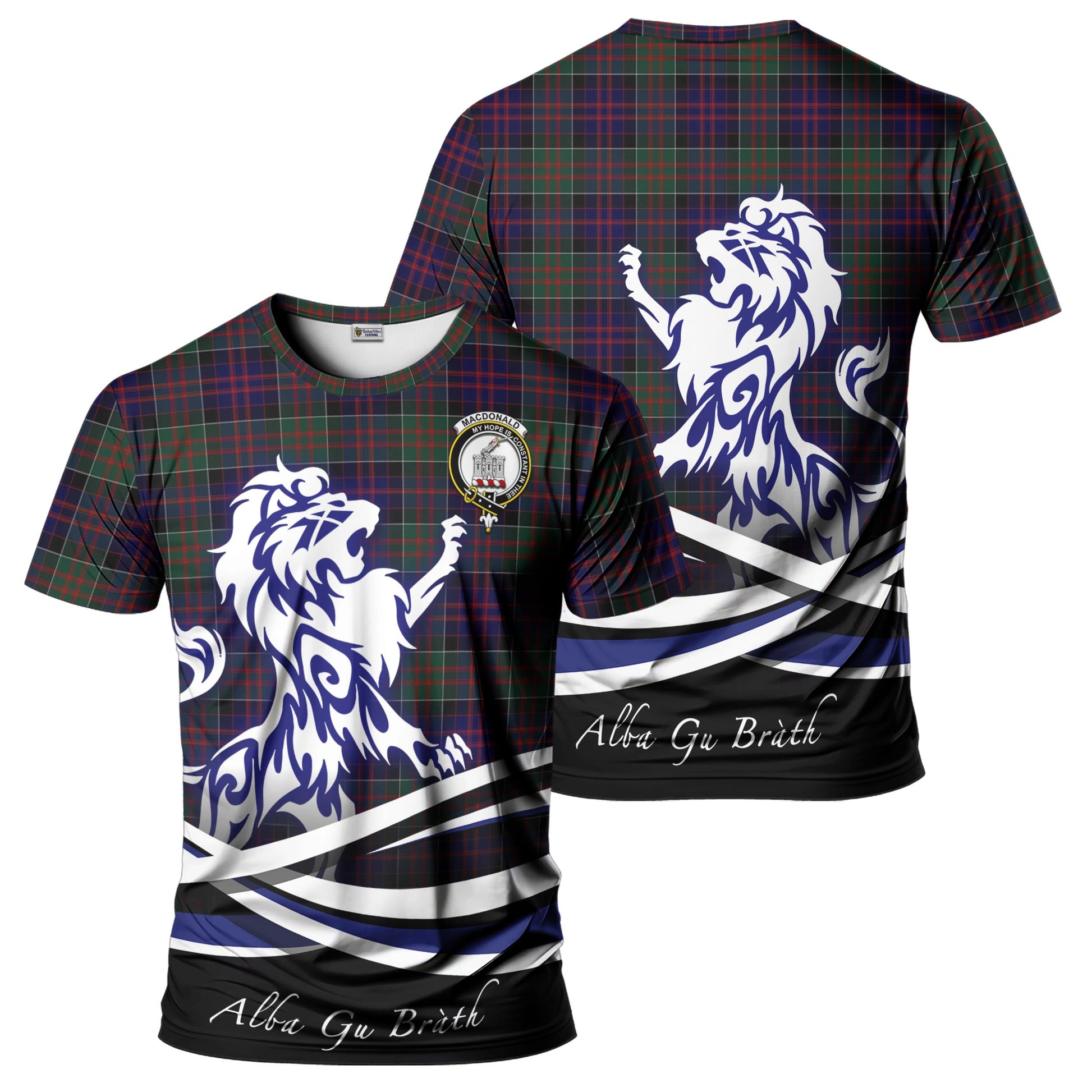 macdonald-of-clan-ranald-tartan-t-shirt-with-alba-gu-brath-regal-lion-emblem