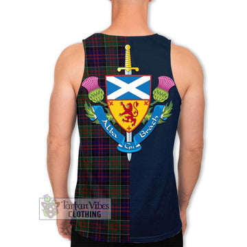 MacDonald (McDonald) of Clanranald Tartan Men's Tank Top Alba with Scottish Lion Royal Arm Half Style