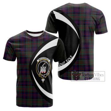 MacDonald (McDonald) of Clanranald Tartan Cotton T-shirt with Family Crest Circle Style