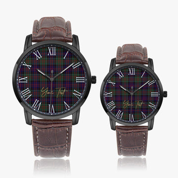 MacDonald (McDonald) of Clanranald Tartan Personalized Your Text Leather Trap Quartz Watch