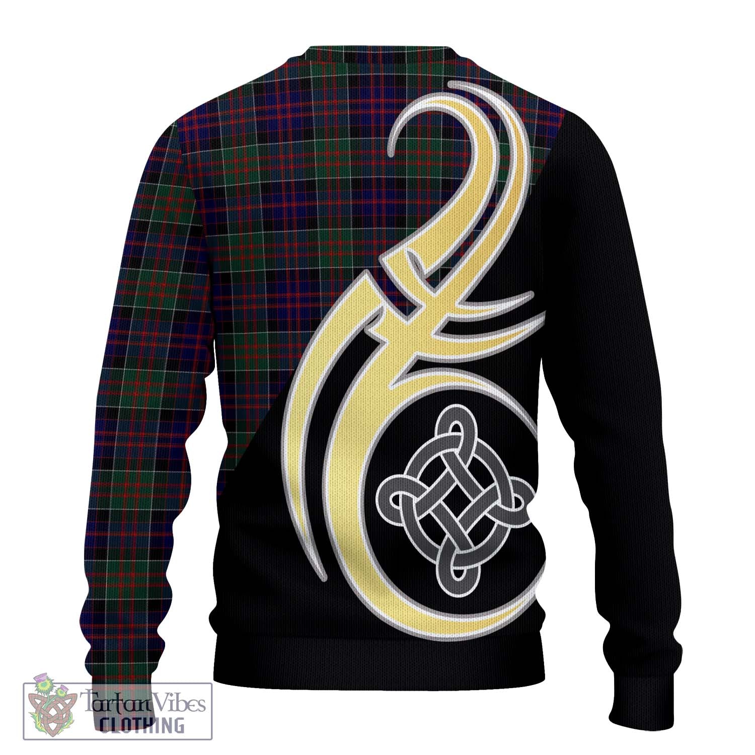 MacDonald (McDonald) of Clanranald Tartan Knitted Sweater with Family Crest and Celtic Symbol Style - Tartan Vibes Clothing