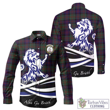 MacDonald (McDonald) of Clanranald Tartan Long Sleeve Button Up Shirt with Alba Gu Brath Regal Lion Emblem