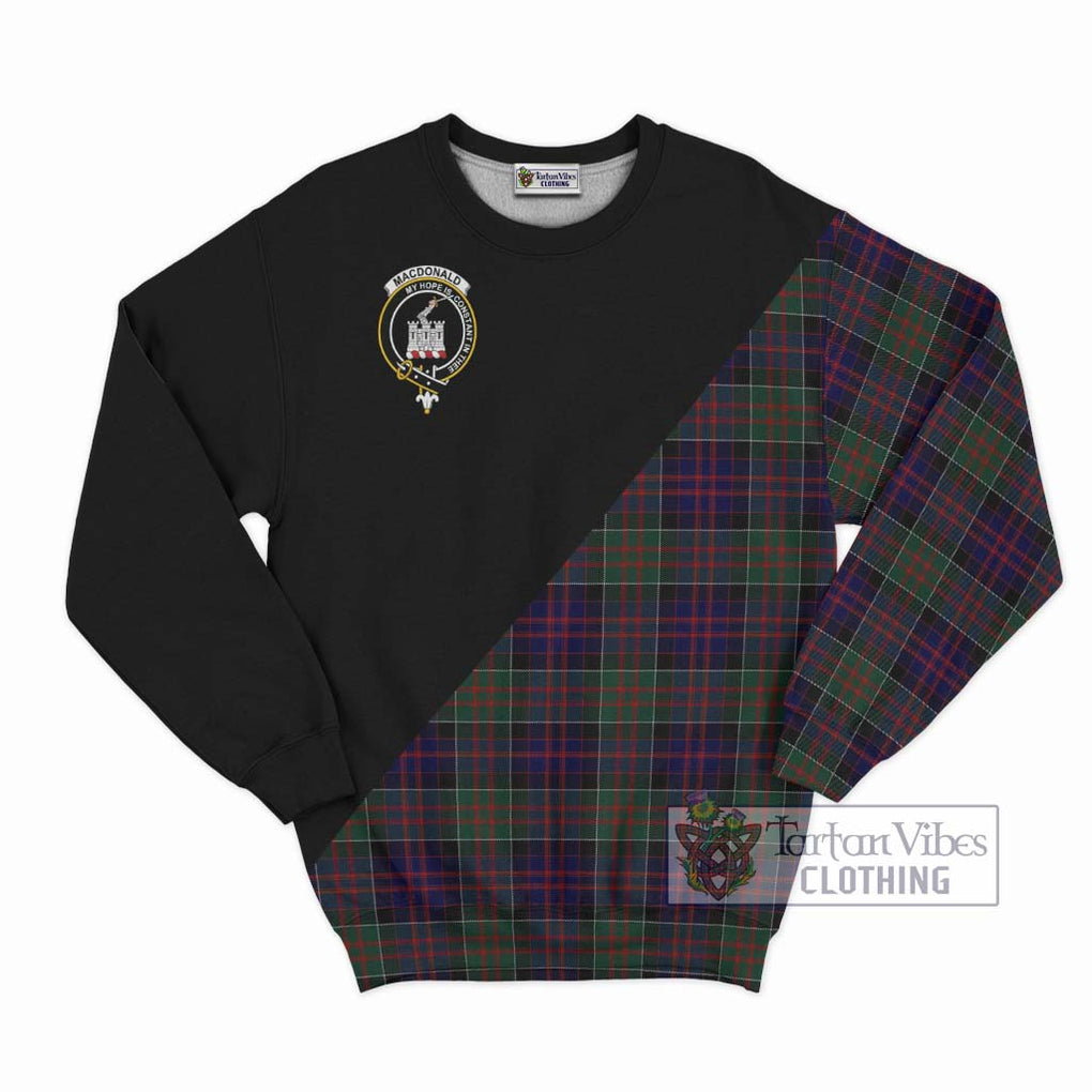 MacDonald (McDonald) of Clanranald Tartan Sweatshirt with Family Crest and Military Logo Style - Tartanvibesclothing Shop