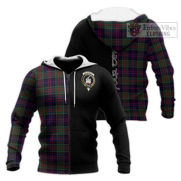 MacDonald (McDonald) of Clanranald Tartan Knitted Hoodie with Family Crest and Half Of Me Style