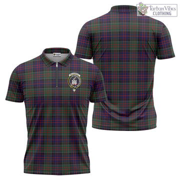 MacDonald (McDonald) of Clanranald Tartan Zipper Polo Shirt with Family Crest