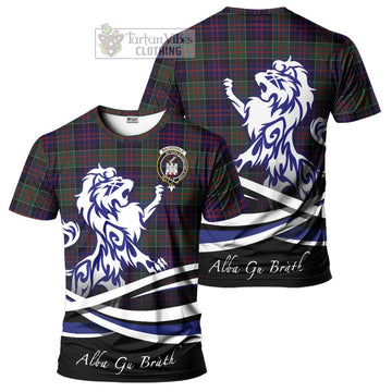 MacDonald (McDonald) of Clanranald Tartan Cotton T-shirt with Alba Gu Brath Regal Lion Emblem