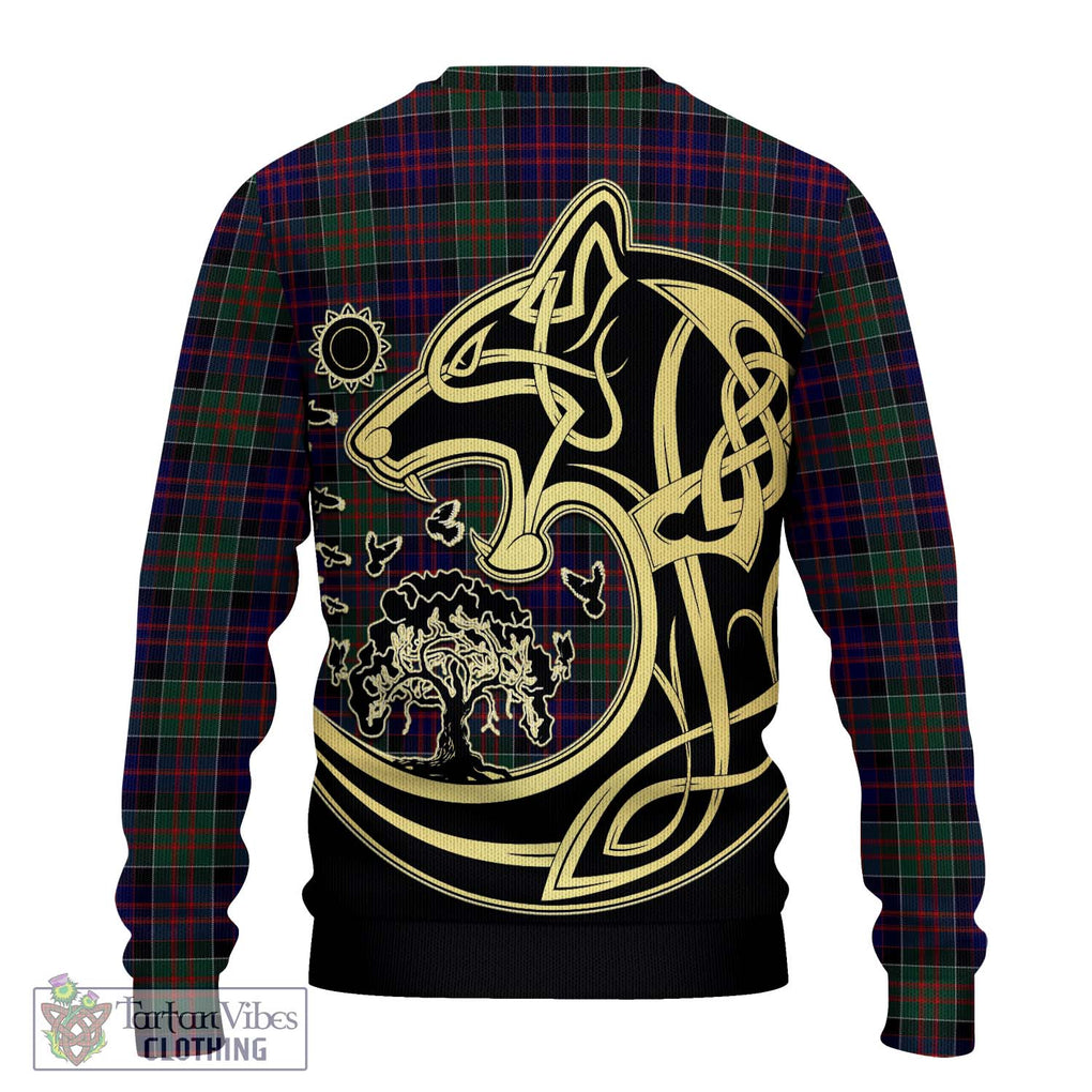 MacDonald (McDonald) of Clanranald Tartan Knitted Sweater with Family Crest Celtic Wolf Style - Tartan Vibes Clothing