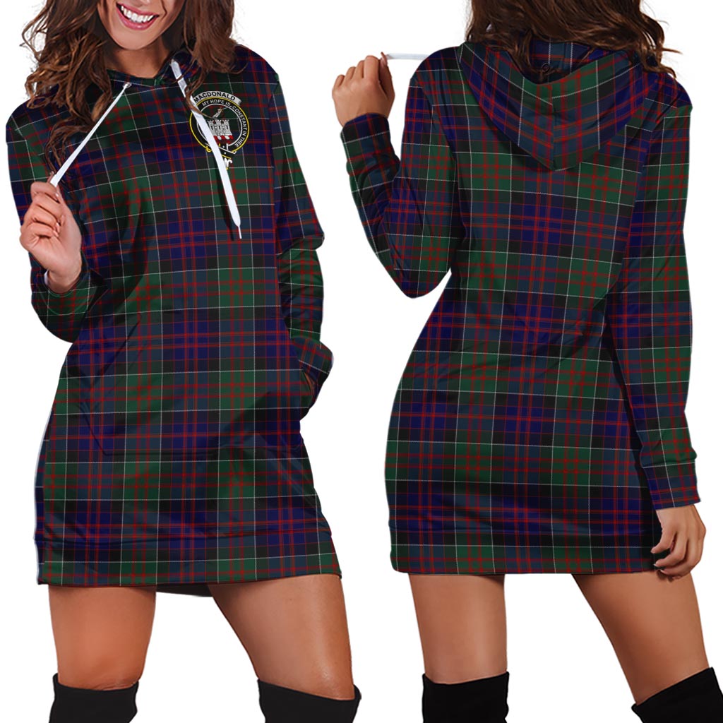 MacDonald (McDonald) of Clanranald Tartan Hoodie Dress with Family Crest - Tartan Vibes Clothing