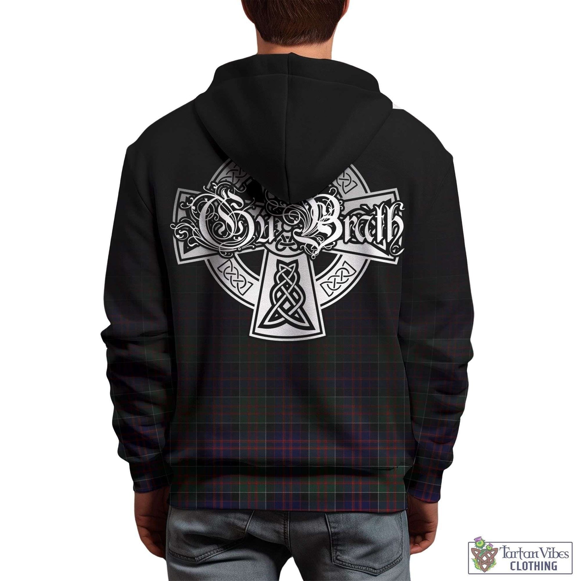 Tartan Vibes Clothing MacDonald of Clan Ranald Tartan Hoodie Featuring Alba Gu Brath Family Crest Celtic Inspired