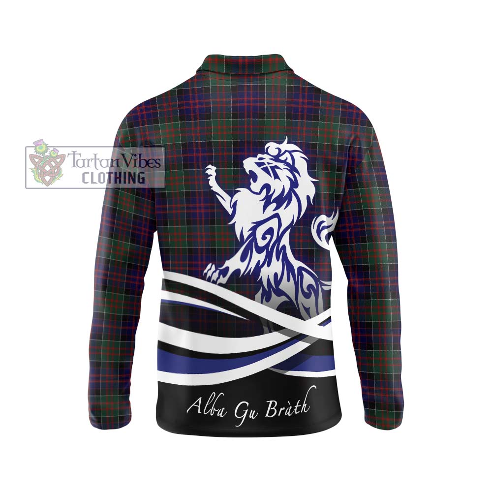 MacDonald (McDonald) of Clanranald Tartan Long Sleeve Polo Shirt with Alba Gu Brath Regal Lion Emblem - Tartanvibesclothing Shop