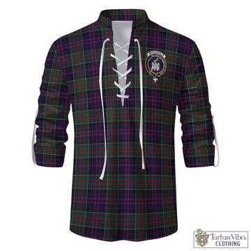 MacDonald (McDonald) of Clanranald Tartan Men's Scottish Traditional Jacobite Ghillie Kilt Shirt with Family Crest