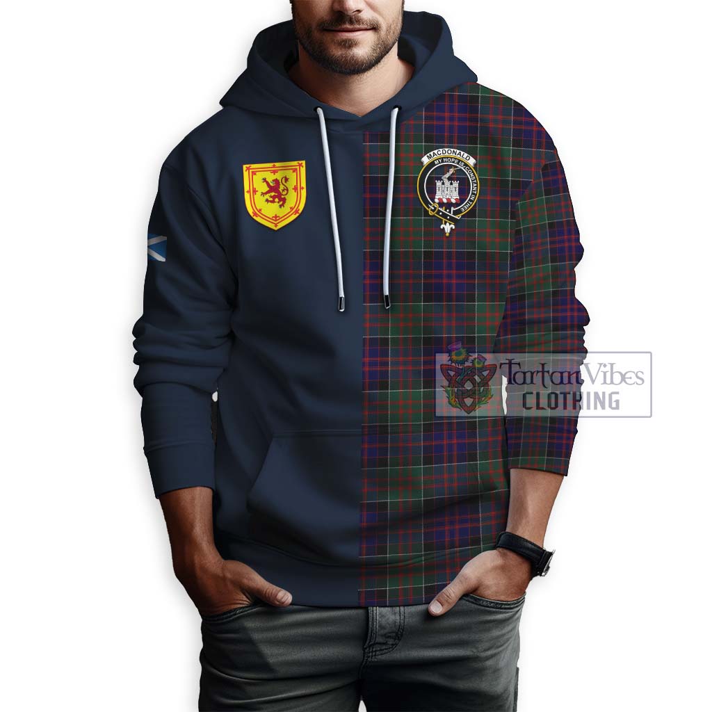 Tartan Vibes Clothing MacDonald of Clan Ranald Tartan Hoodie with Scottish Lion Royal Arm Half Style