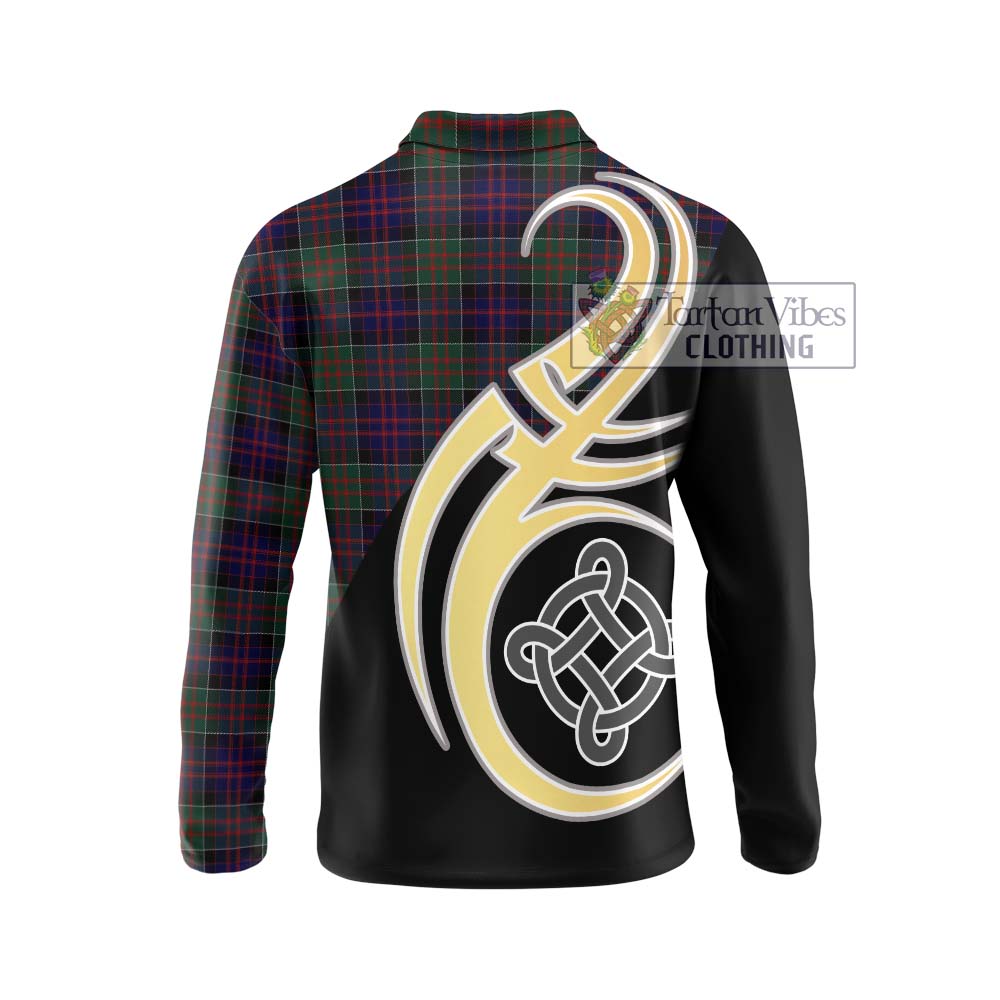 MacDonald (McDonald) of Clanranald Tartan Long Sleeve Polo Shirt with Family Crest and Celtic Symbol Style - Tartan Vibes Clothing