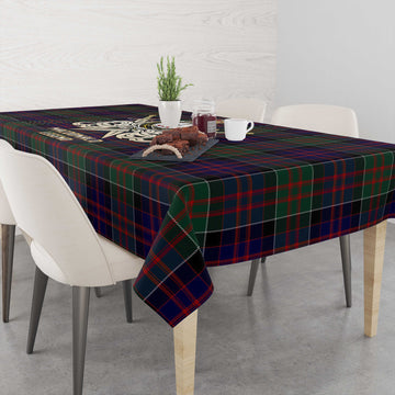 MacDonald (McDonald) of Clanranald Tartan Tablecloth with Clan Crest and the Golden Sword of Courageous Legacy