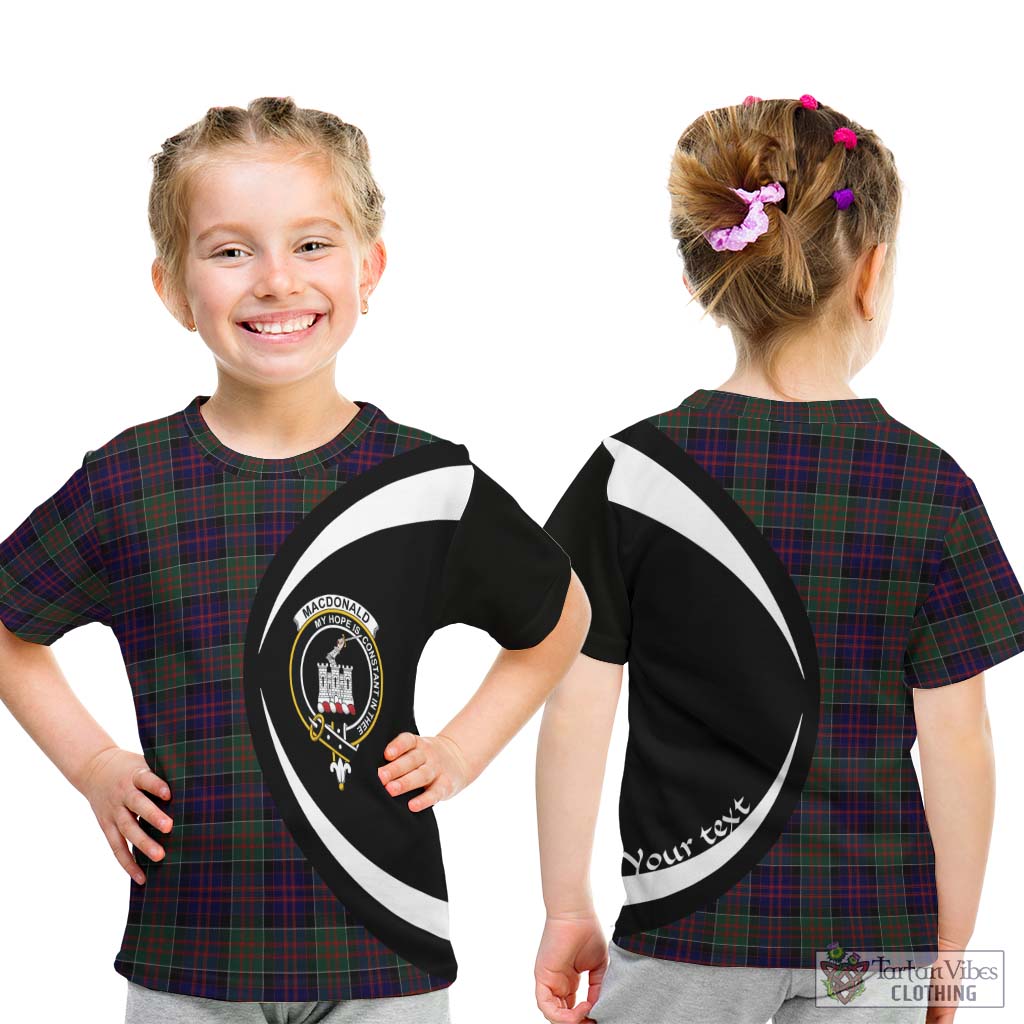 MacDonald (McDonald) of Clanranald Tartan Kid T-Shirt with Family Crest Circle Style - Tartan Vibes Clothing