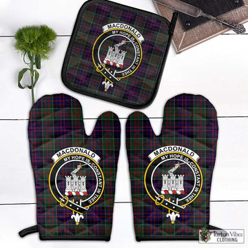 MacDonald (McDonald) of Clanranald Tartan Combo Oven Mitt & Pot-Holder with Family Crest