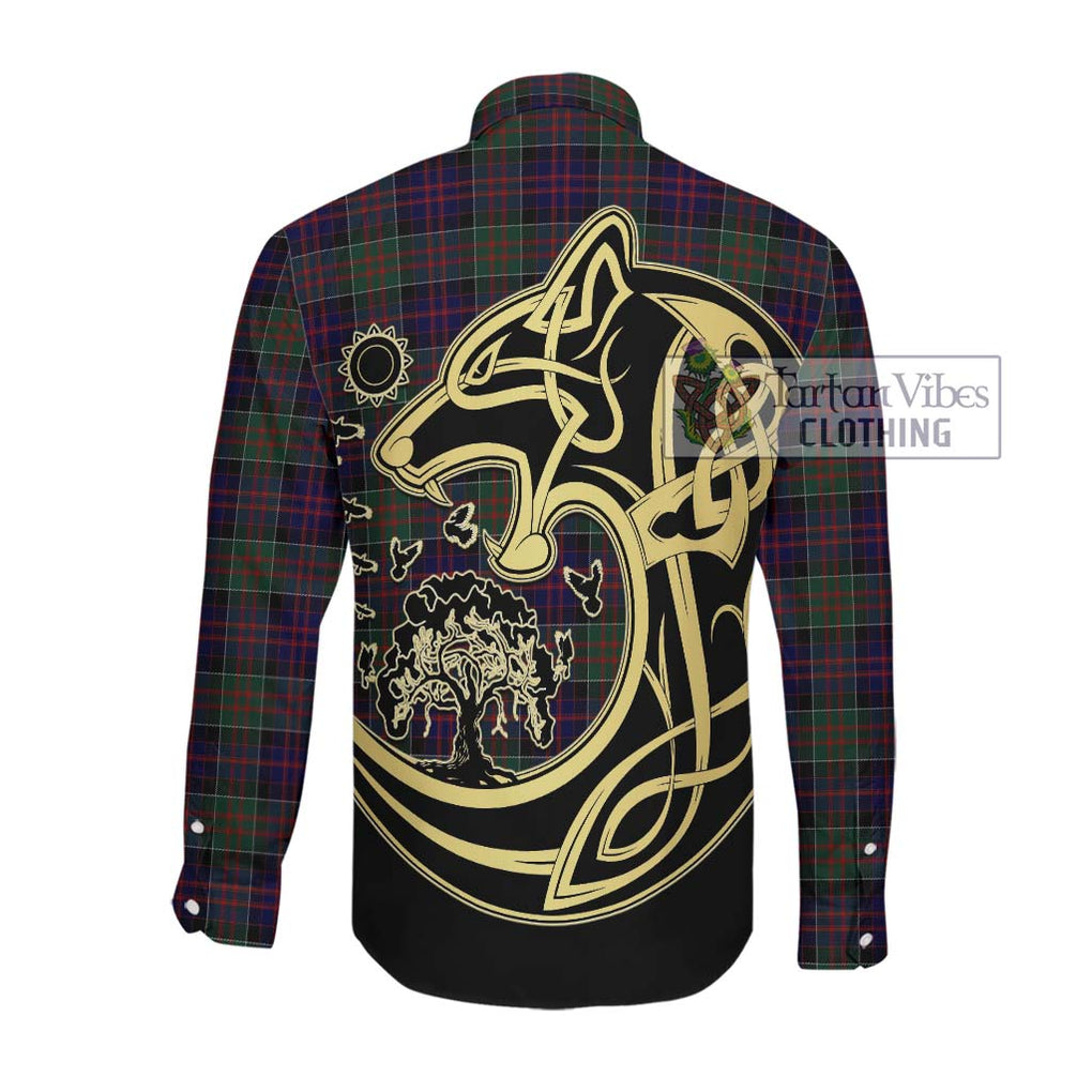 MacDonald (McDonald) of Clanranald Tartan Long Sleeve Button Shirt with Family Crest Celtic Wolf Style Men's Shirt - Tartan Vibes Clothing