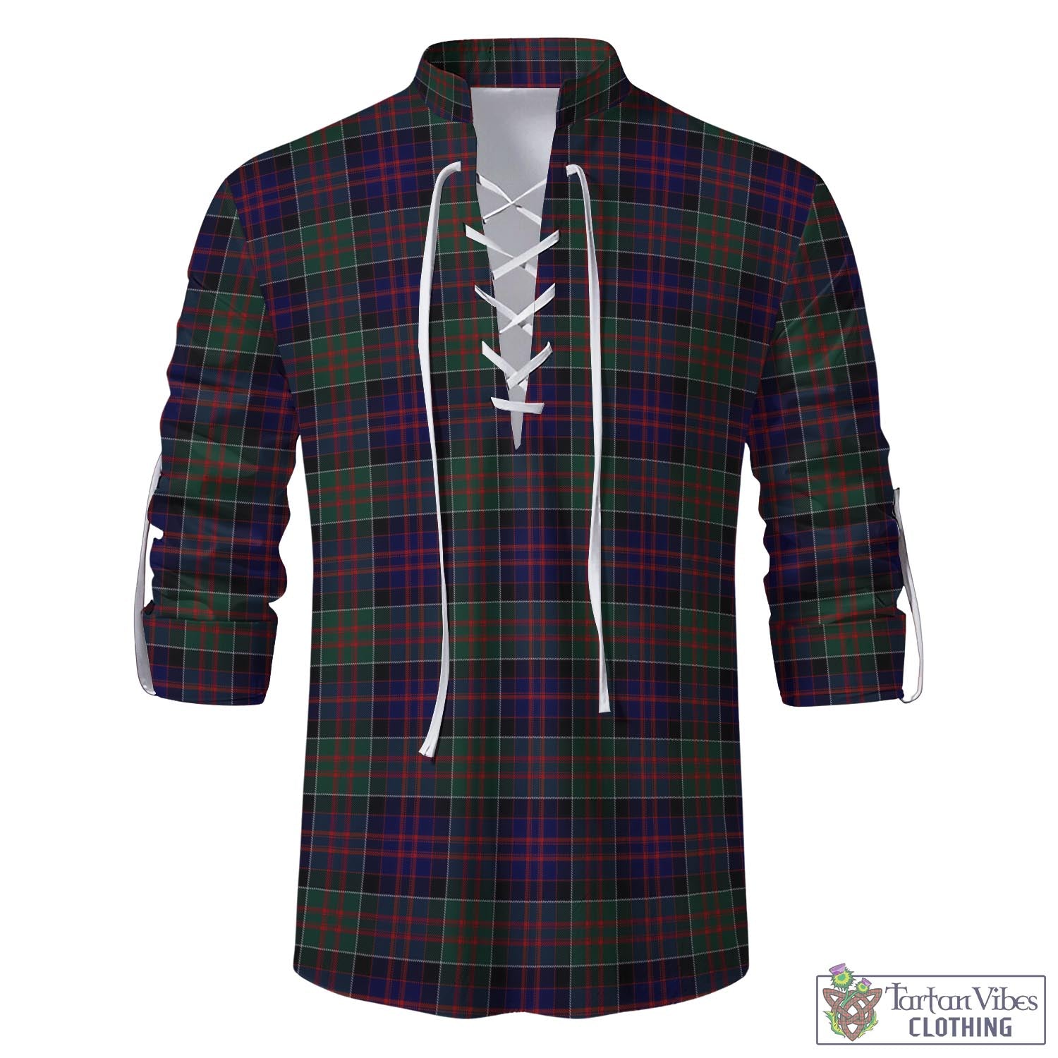 Tartan Vibes Clothing MacDonald of Clan Ranald Tartan Men's Scottish Traditional Jacobite Ghillie Kilt Shirt