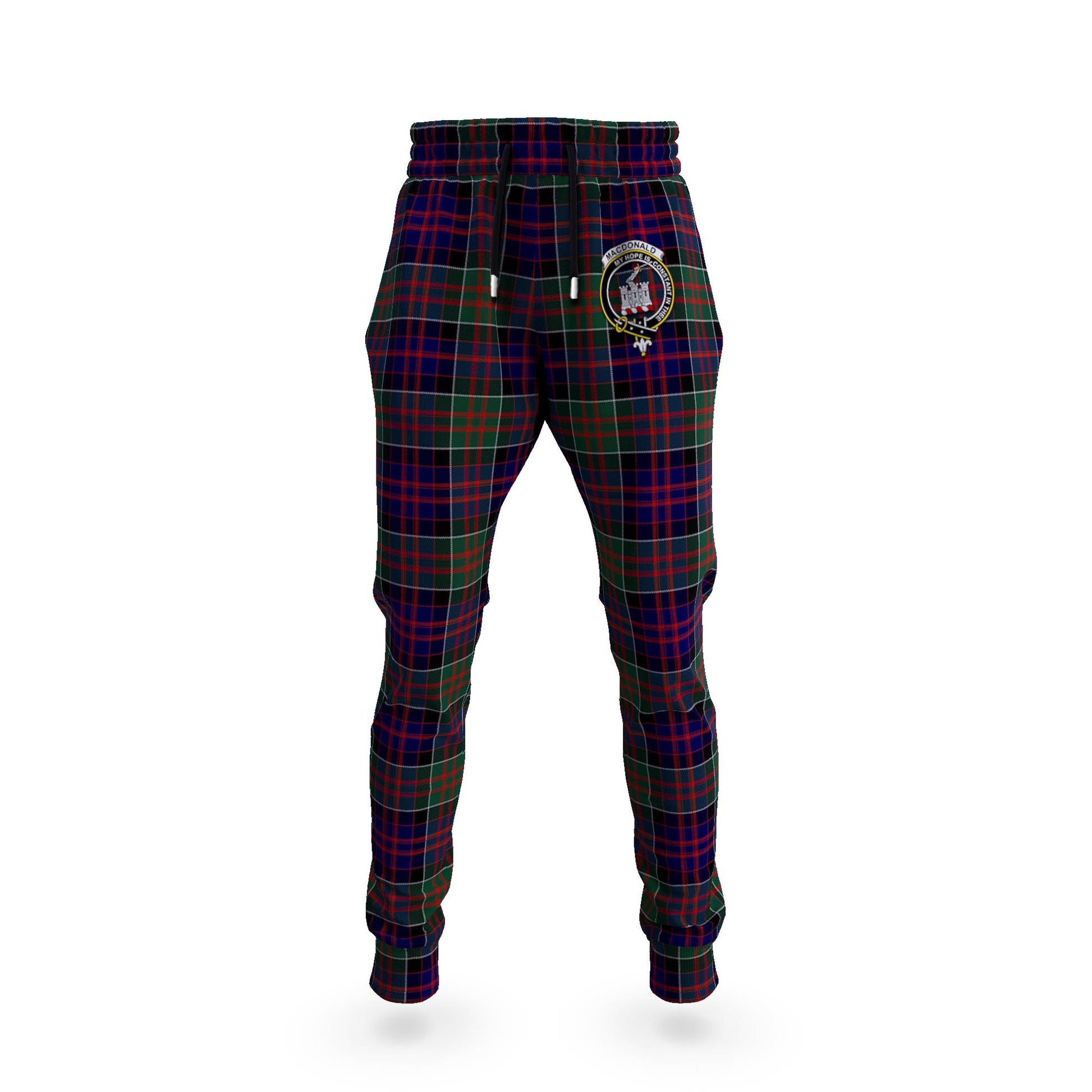 MacDonald (McDonald) of Clanranald Tartan Joggers Pants with Family Crest 5XL - Tartan Vibes Clothing