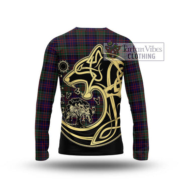 MacDonald (McDonald) of Clanranald Tartan Long Sleeve T-Shirt with Family Crest Celtic Wolf Style