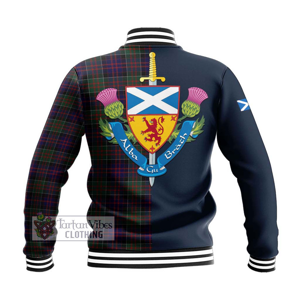 Tartan Vibes Clothing MacDonald of Clan Ranald Tartan Baseball Jacket with Scottish Lion Royal Arm Half Style