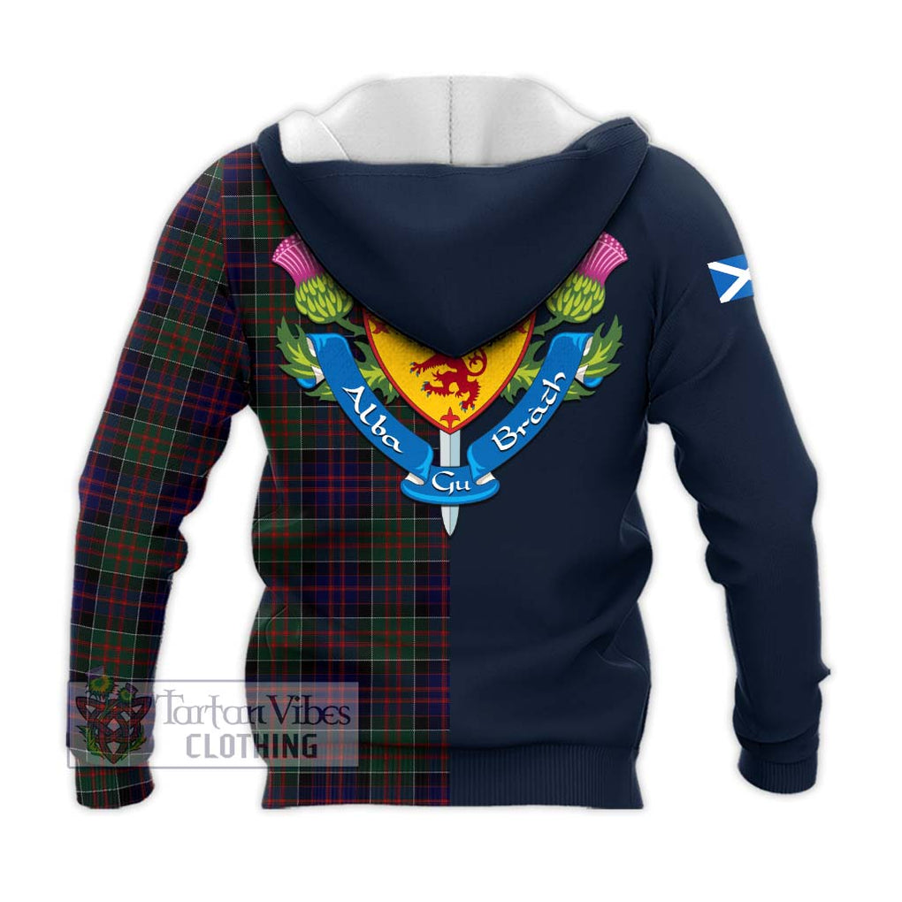 Tartan Vibes Clothing MacDonald of Clan Ranald Tartan Knitted Hoodie with Scottish Lion Royal Arm Half Style