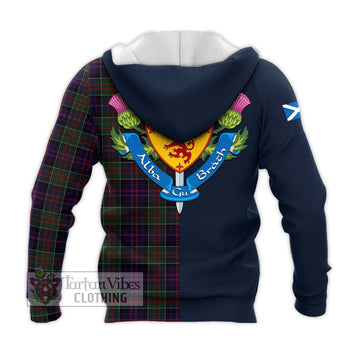 MacDonald (McDonald) of Clanranald Tartan Knitted Hoodie Alba with Scottish Lion Royal Arm Half Style