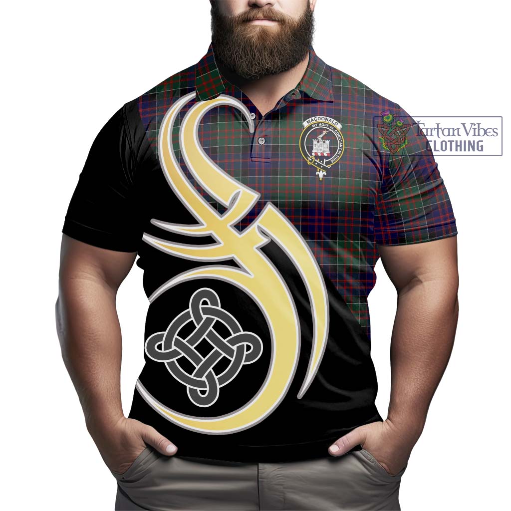 MacDonald (McDonald) of Clanranald Tartan Polo Shirt with Family Crest and Celtic Symbol Style - Tartan Vibes Clothing