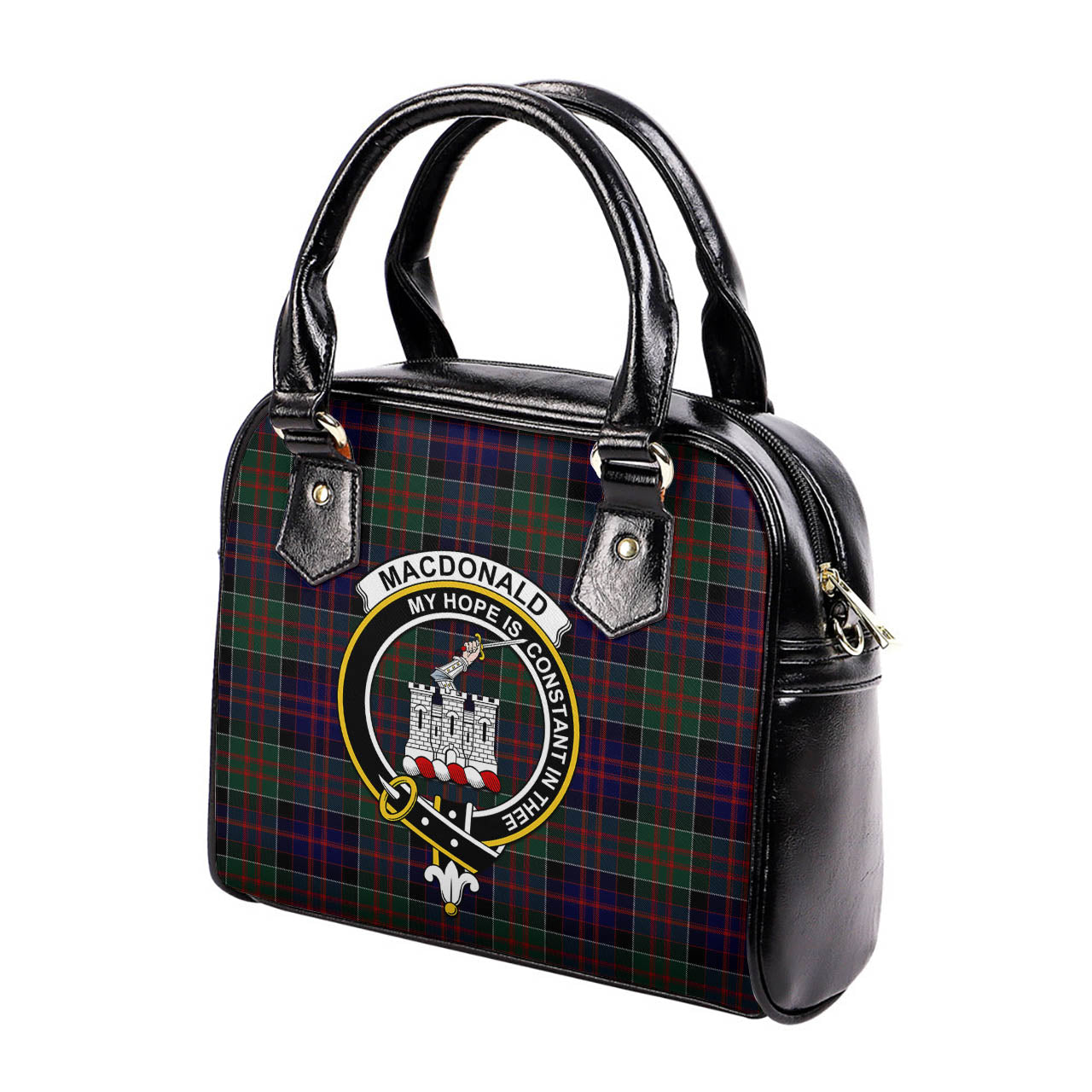 MacDonald of Clan Ranald Tartan Shoulder Handbags with Family Crest - Tartanvibesclothing