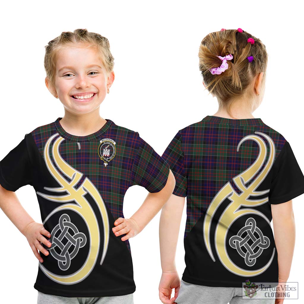 MacDonald (McDonald) of Clanranald Tartan Kid T-Shirt with Family Crest and Celtic Symbol Style - Tartan Vibes Clothing