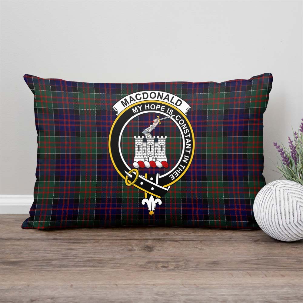 MacDonald of Clan Ranald Tartan Pillow Cover with Family Crest Rectangle Pillow Cover - Tartanvibesclothing