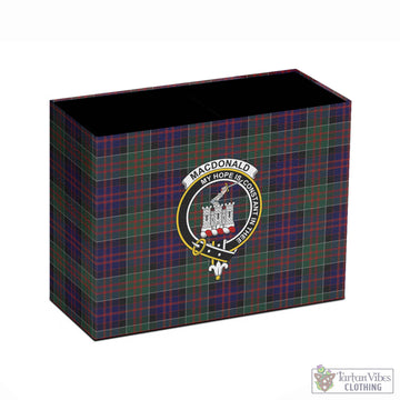 MacDonald (McDonald) of Clanranald Tartan Pen Holder with Family Crest