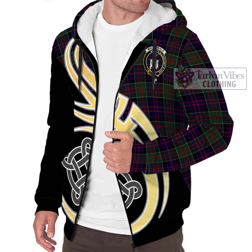 MacDonald (McDonald) of Clanranald Tartan Sherpa Hoodie with Family Crest and Celtic Symbol Style - Tartan Vibes Clothing