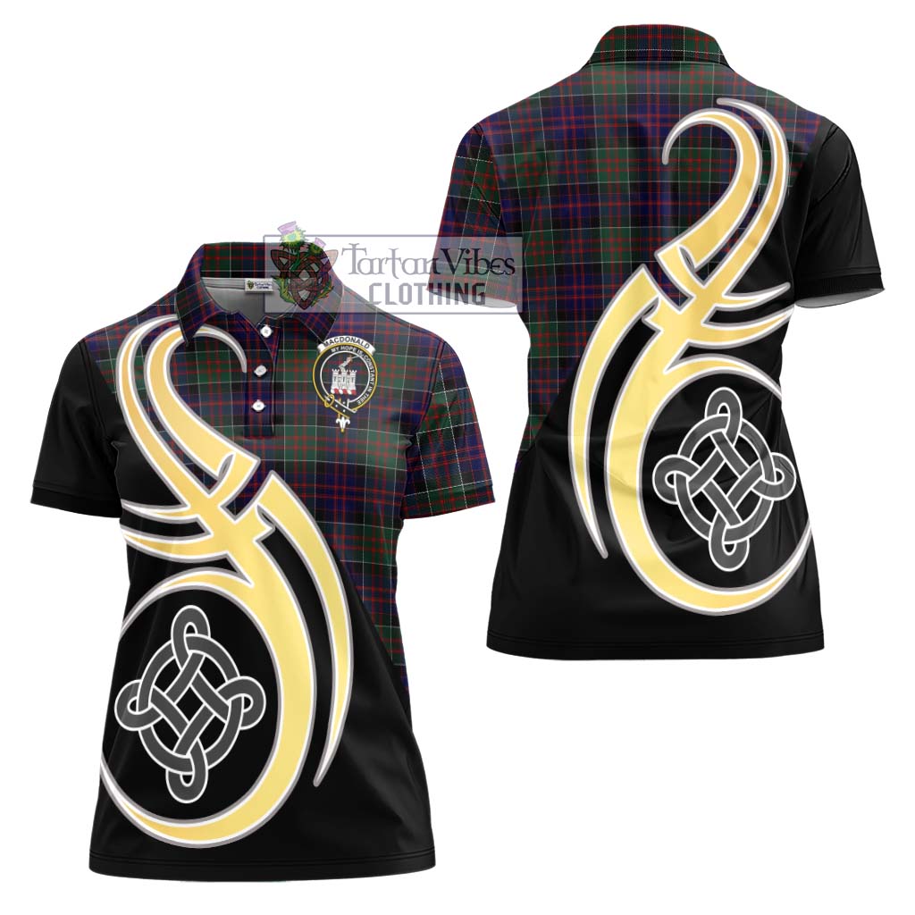 MacDonald (McDonald) of Clanranald Tartan Women's Polo Shirt with Family Crest and Celtic Symbol Style - Tartan Vibes Clothing