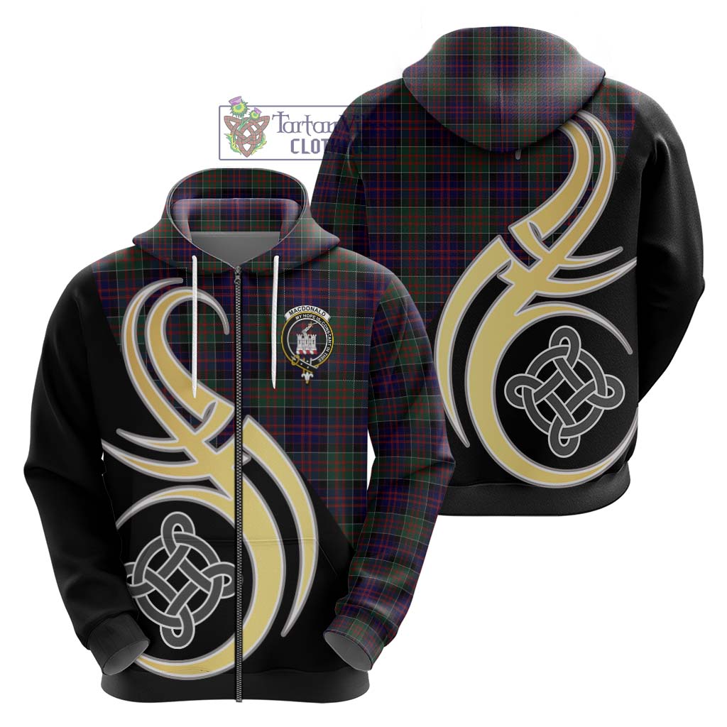 MacDonald (McDonald) of Clanranald Tartan Hoodie with Family Crest and Celtic Symbol Style - Tartan Vibes Clothing