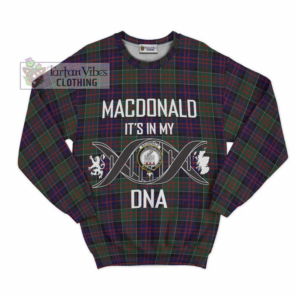 MacDonald (McDonald) of Clanranald Tartan Sweatshirt with Family Crest DNA In Me Style - Tartanvibesclothing Shop