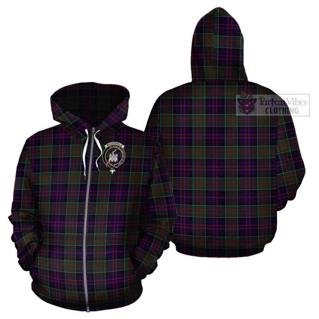 MacDonald (McDonald) of Clanranald Tartan Cotton Hoodie with Family Crest Zip Hoodie - Tartan Vibes Clothing