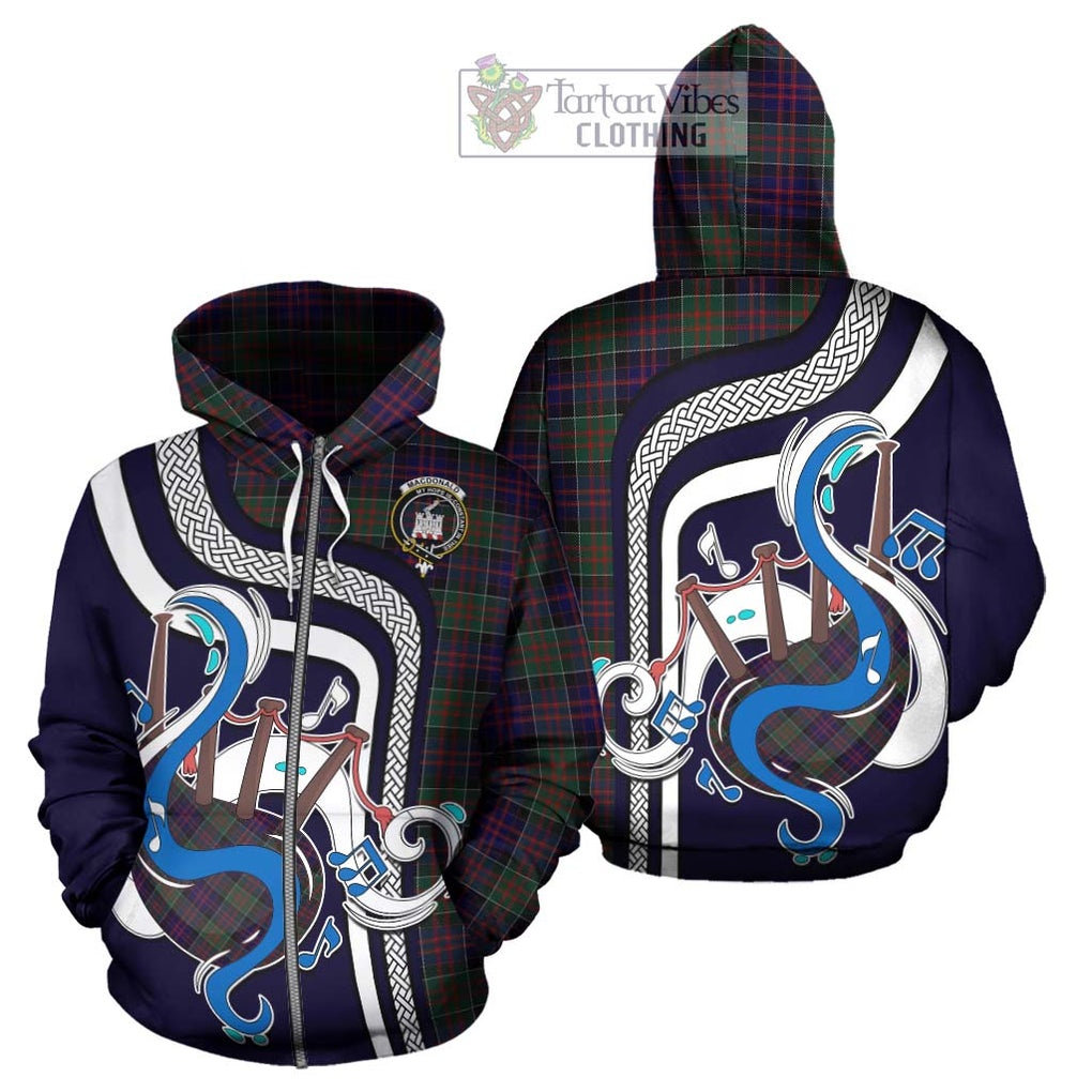 MacDonald (McDonald) of Clanranald Tartan Hoodie with Epic Bagpipe Style - Tartanvibesclothing Shop