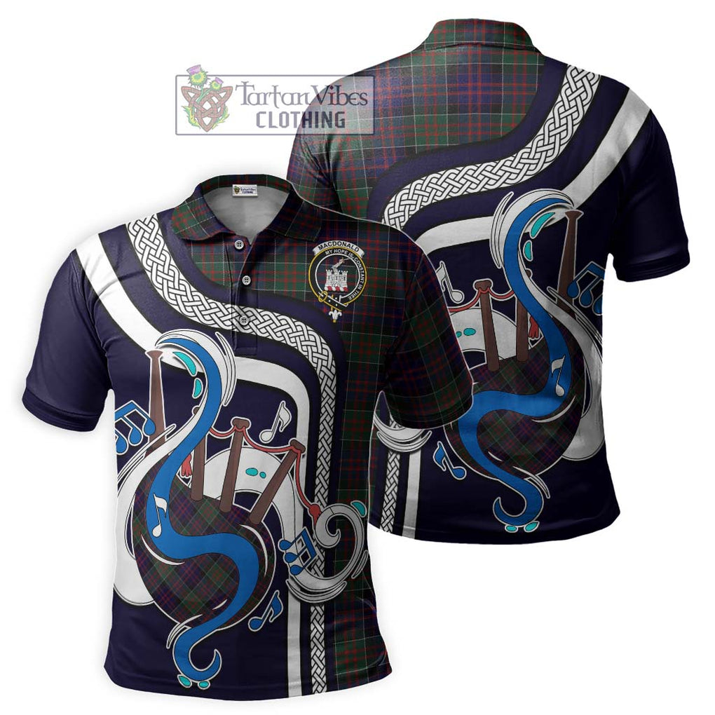 Tartan Vibes Clothing MacDonald of Clan Ranald Tartan Polo Shirt with Epic Bagpipe Style