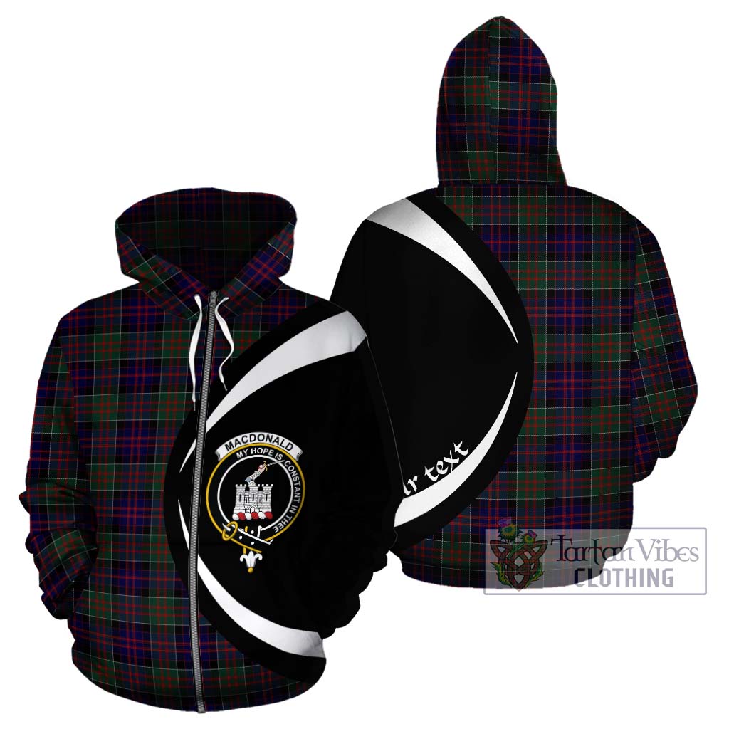 Tartan Vibes Clothing MacDonald of Clan Ranald Tartan Hoodie with Family Crest Circle Style