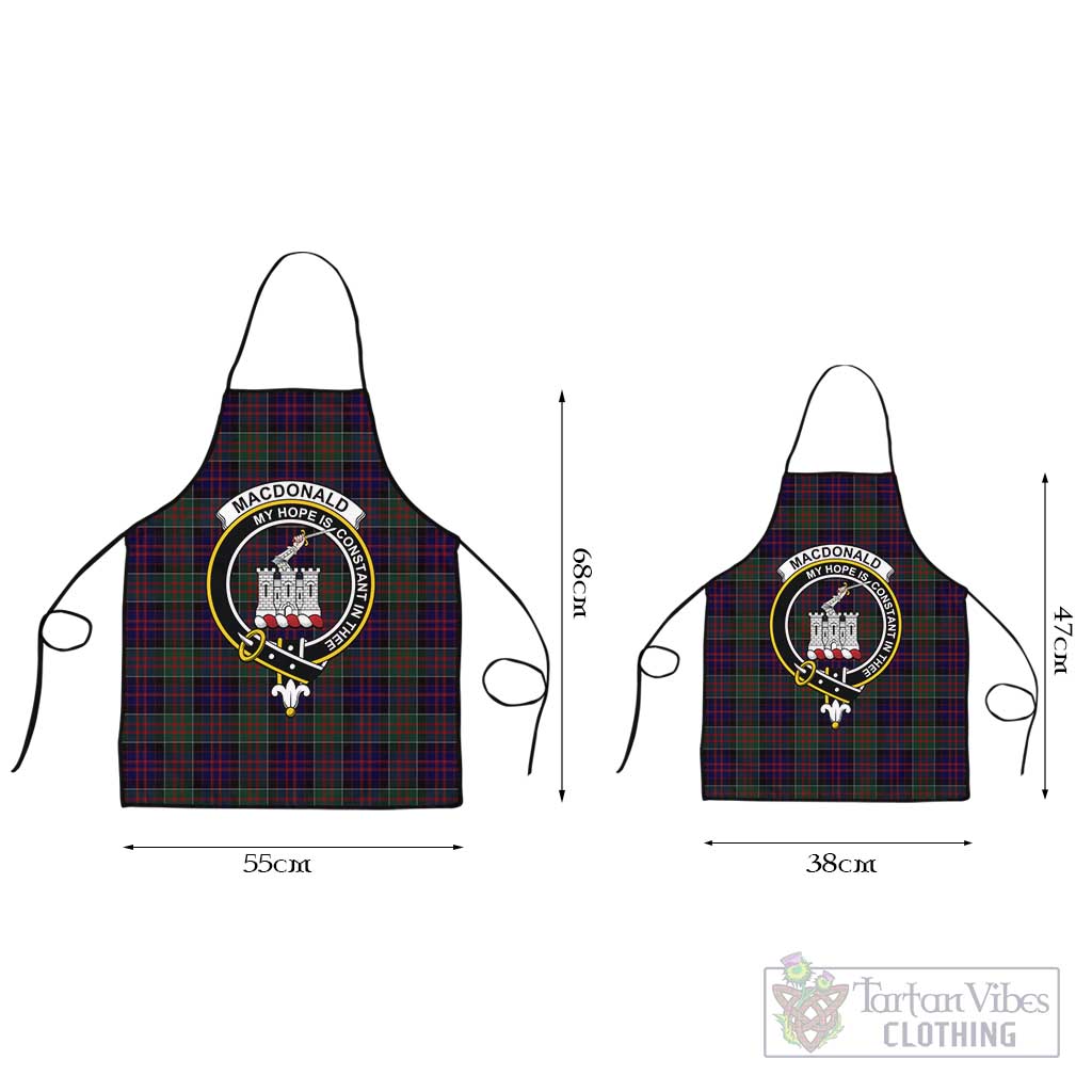 MacDonald (McDonald) of Clanranald Tartan Apron with Family Crest Black L 55x68 cm - Tartan Vibes Clothing