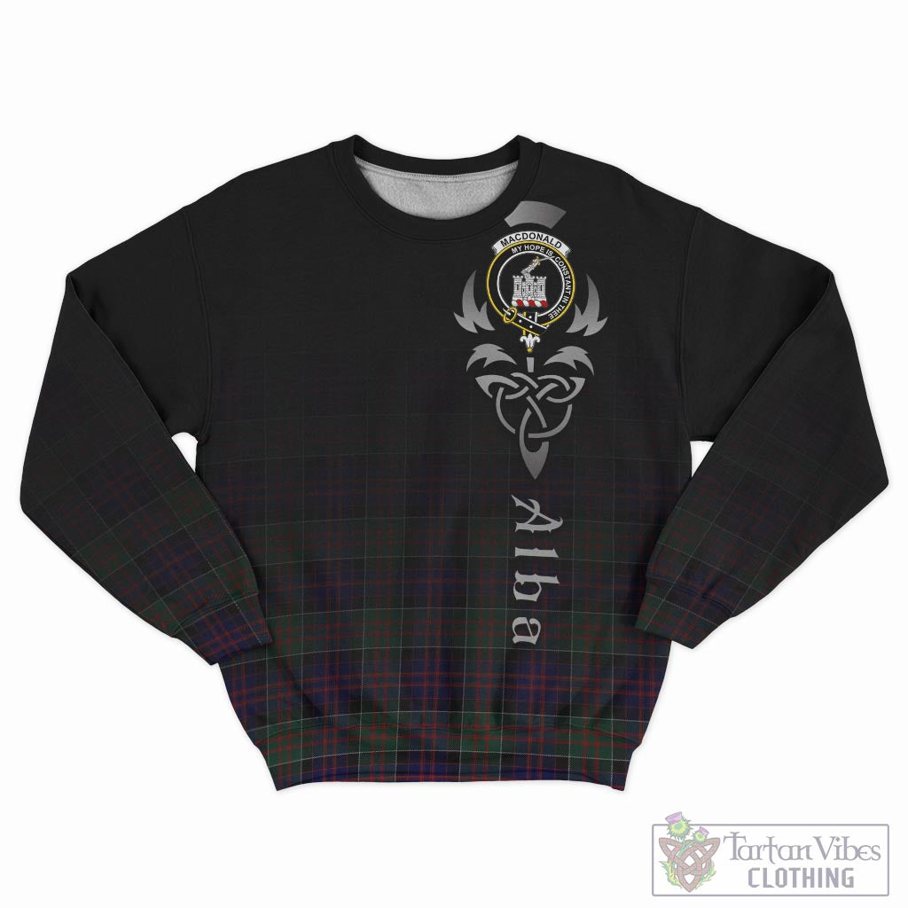 Tartan Vibes Clothing MacDonald of Clan Ranald Tartan Sweatshirt Featuring Alba Gu Brath Family Crest Celtic Inspired