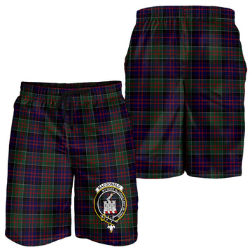 MacDonald (McDonald) of Clanranald Tartan Mens Shorts with Family Crest