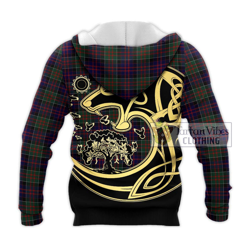 MacDonald (McDonald) of Clanranald Tartan Knitted Hoodie with Family Crest Celtic Wolf Style - Tartan Vibes Clothing