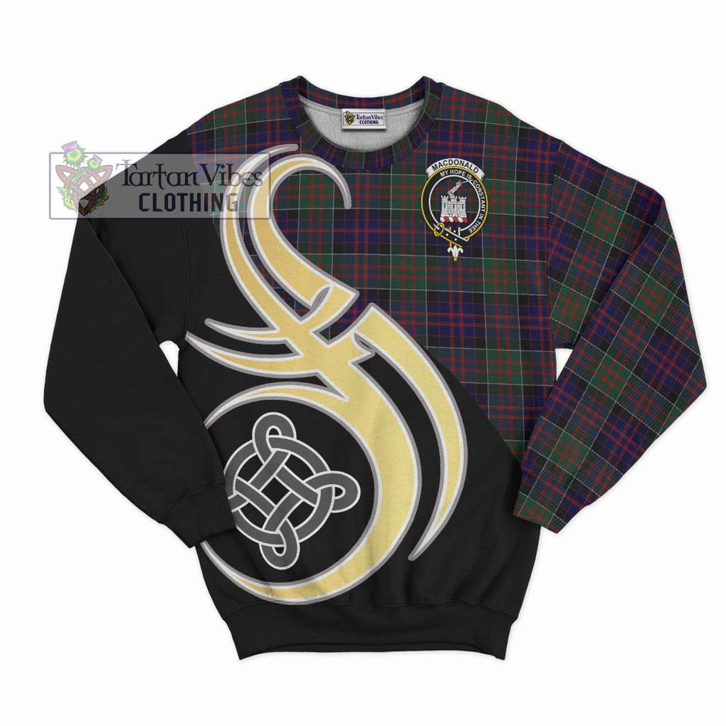 MacDonald (McDonald) of Clanranald Tartan Sweatshirt with Family Crest and Celtic Symbol Style - Tartan Vibes Clothing