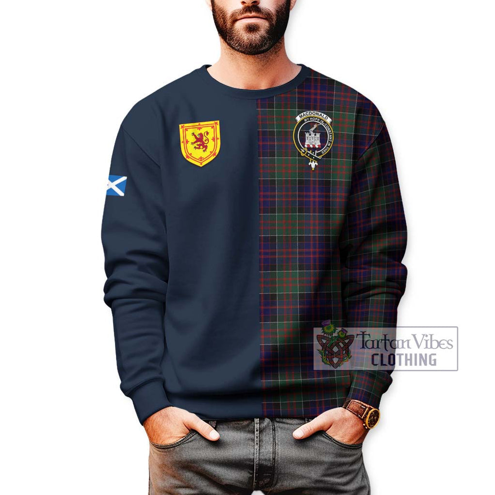 Tartan Vibes Clothing MacDonald of Clan Ranald Tartan Sweatshirt with Scottish Lion Royal Arm Half Style