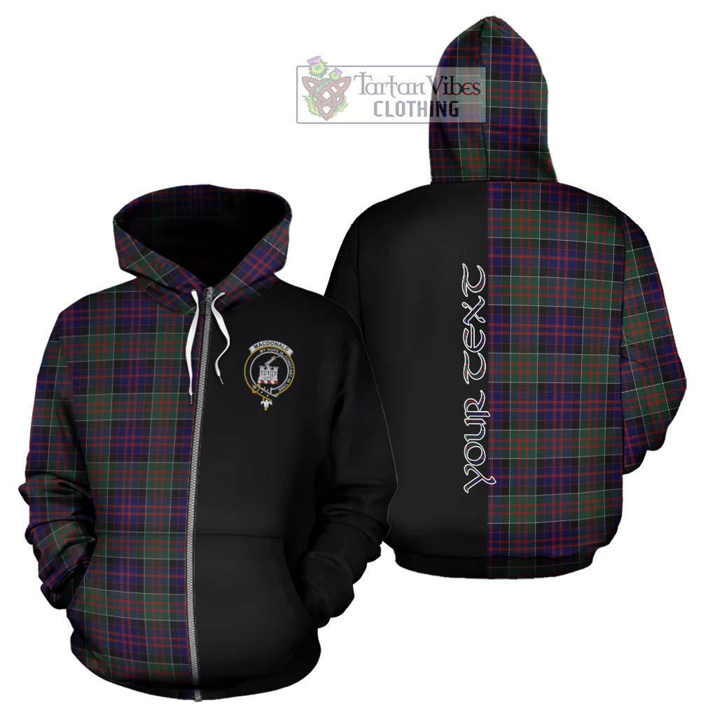 Tartan Vibes Clothing MacDonald of Clan Ranald Tartan Hoodie with Family Crest and Half Of Me Style